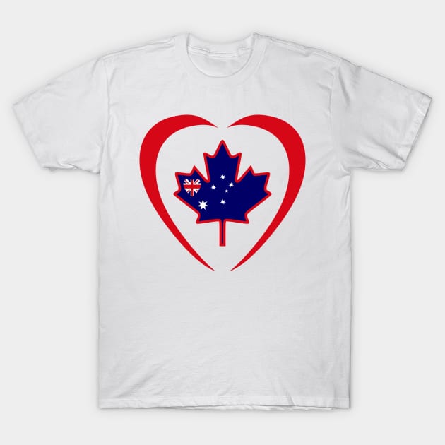 Australian Canadian Multinational Patriot Flag Series (Heart) T-Shirt by Village Values